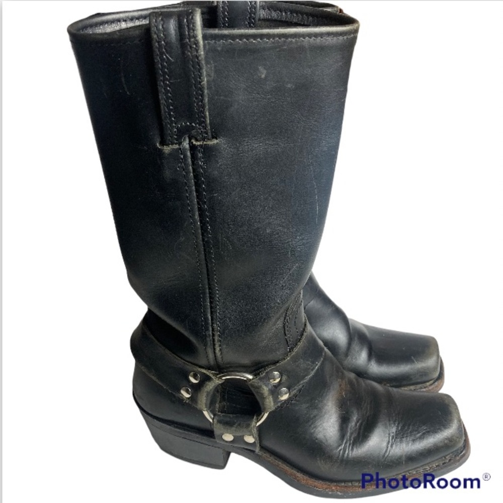 Frye black harness boots